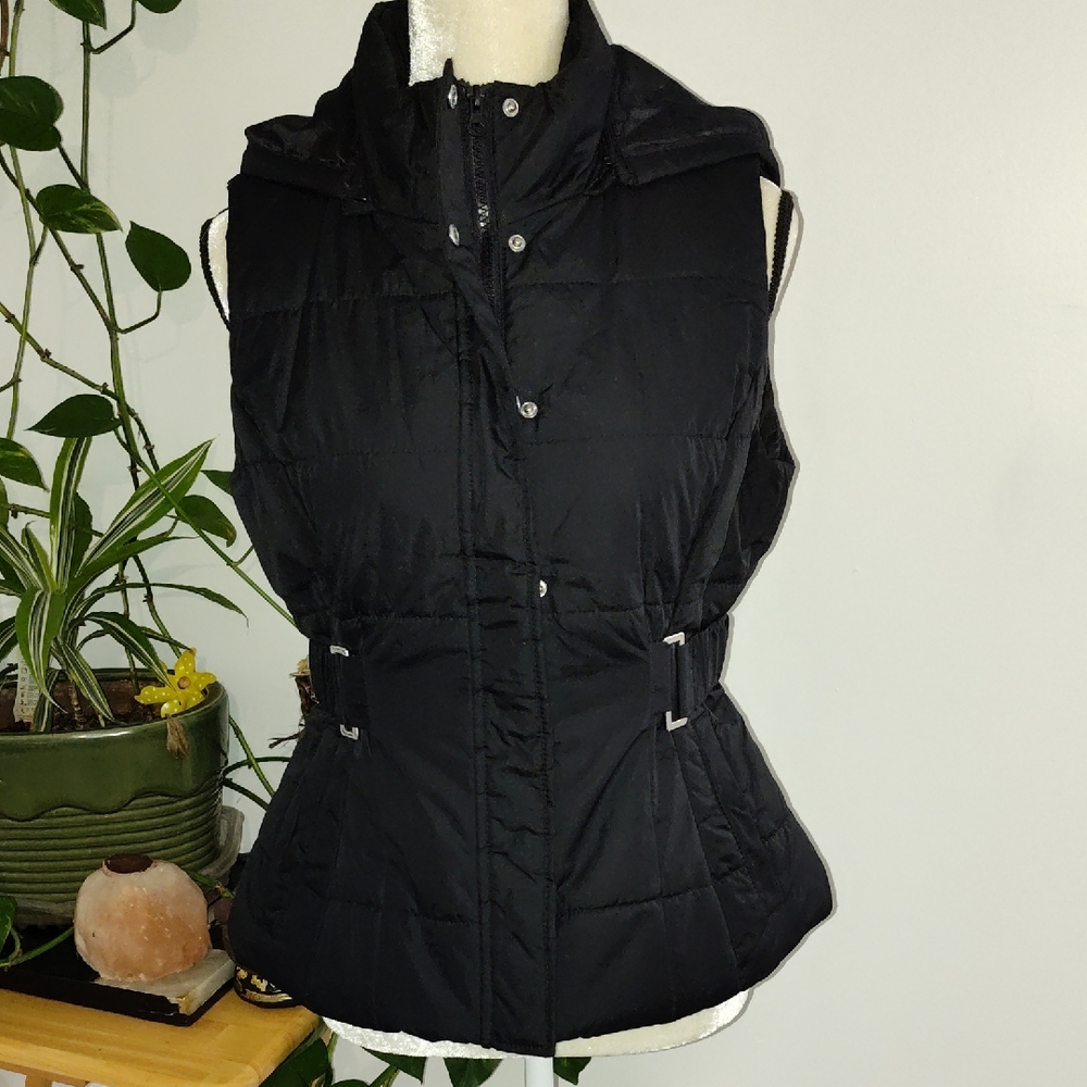 New York & Company Black Quilted Vest
